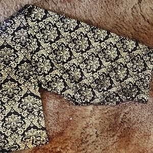 Leggings black with gold foil floral